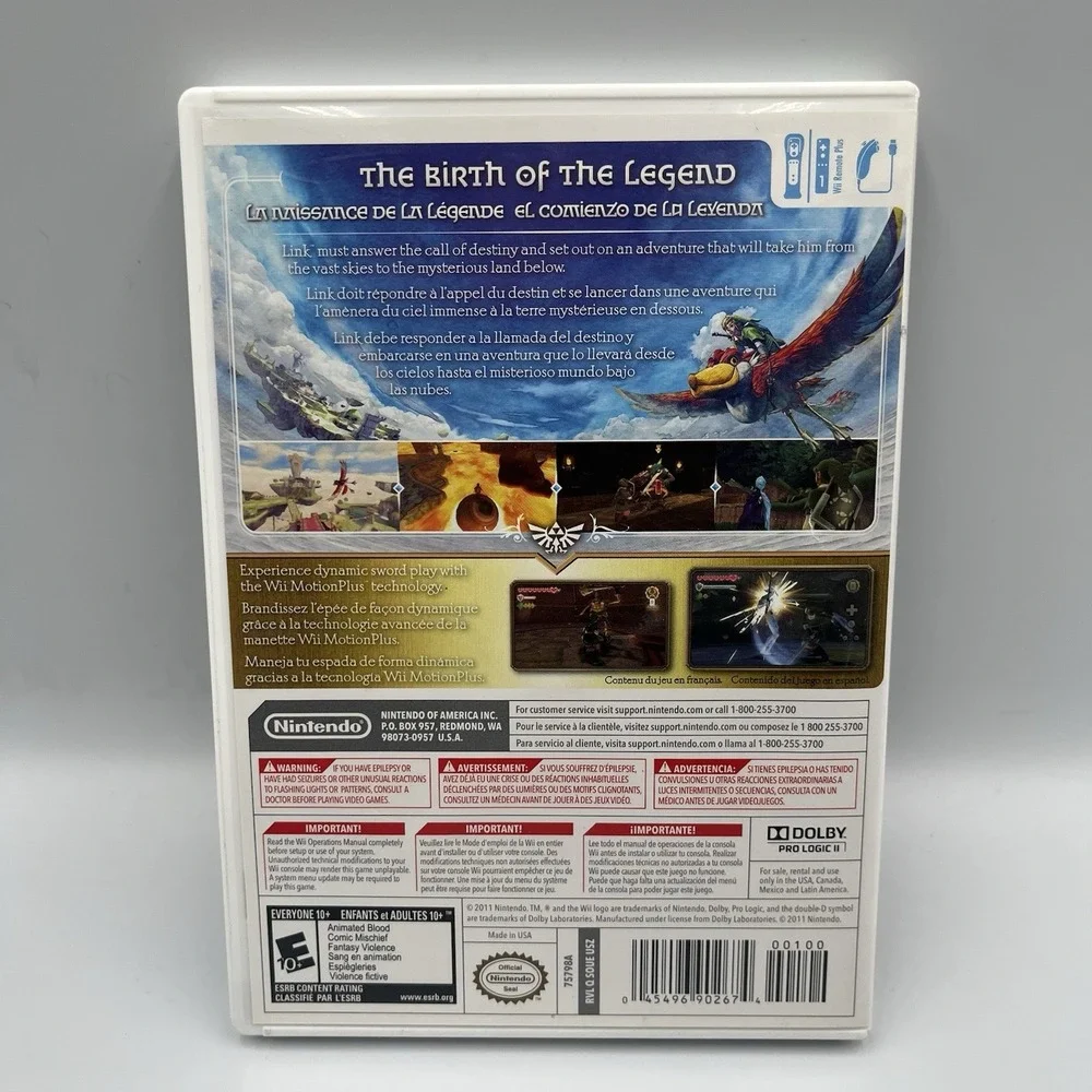 The Legend of Zelda: Skyward Sword (Nintendo Wii, 2011) TESTED WORKING